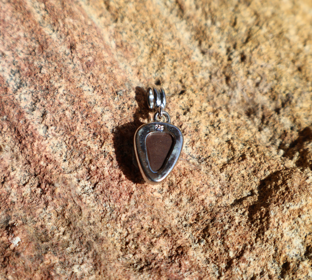 Lightning Ridge Boulder Backed Doublet Pendant - Red, Green & Blue in 925 Silver