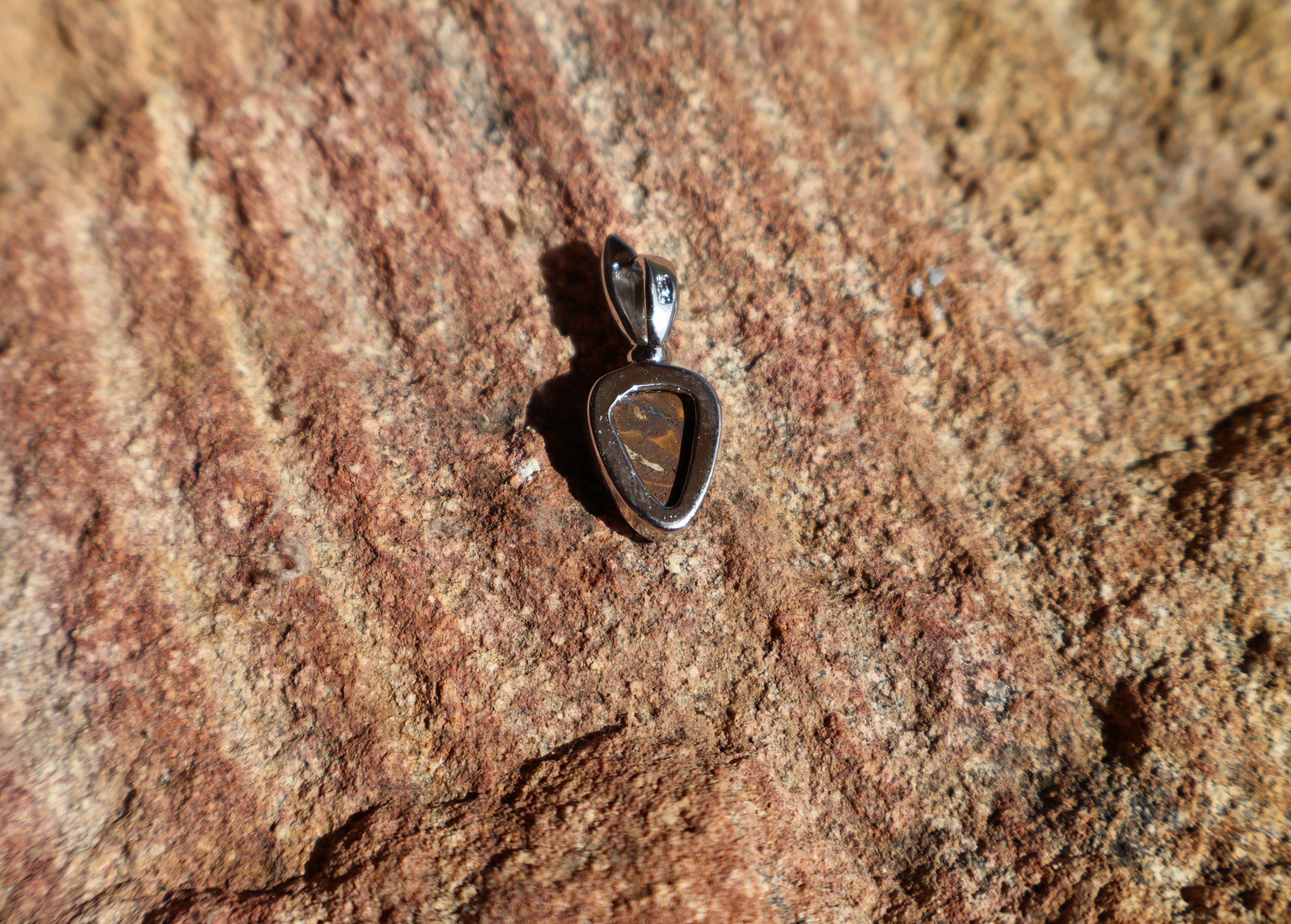Lightning Ridge Opal Doublet Pendant - Multi-Colour on Blue in 925 Silver
