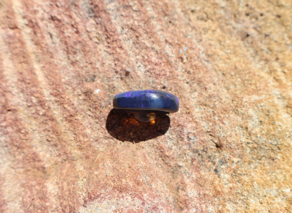 17.65ct Lightning Ridge Black Opal - Bright Purple & Aqua Flash. High dome. 22 x 16 x 8