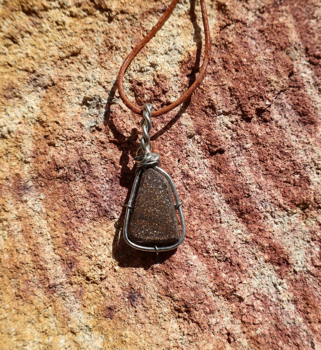 Qld Boulder Wire Wrapped Necklace - Handcrafted Australian Opal Jewelry