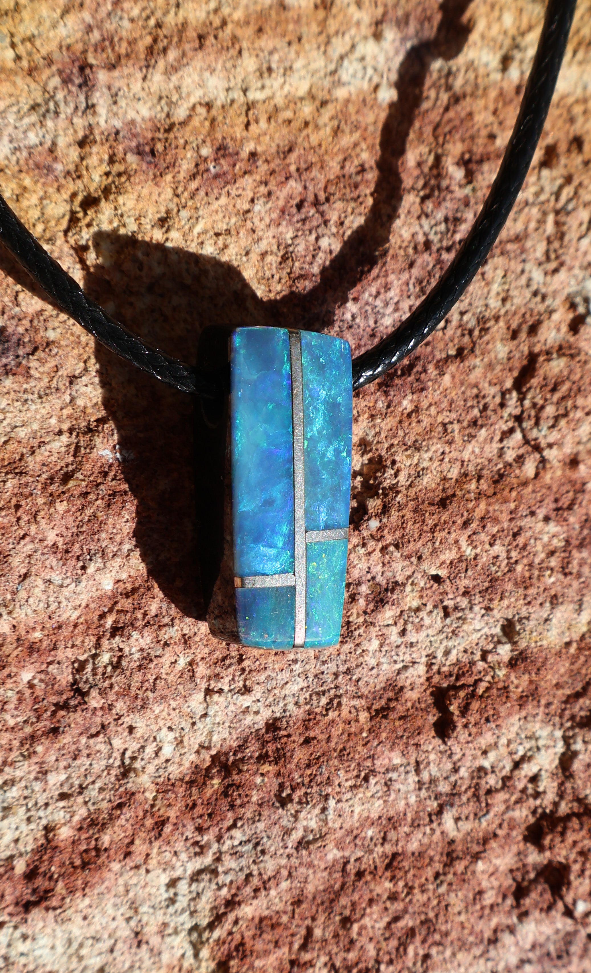 Lightning Ridge Doublet Necklace - Australian Opal on Adjustable Leather Strap